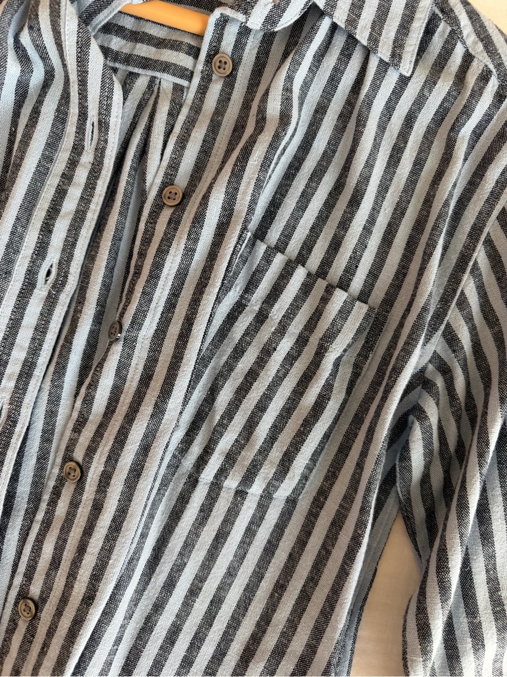 Banana Republic Blue and Black Striped Button-Down Shirt - Picture 3 of 4